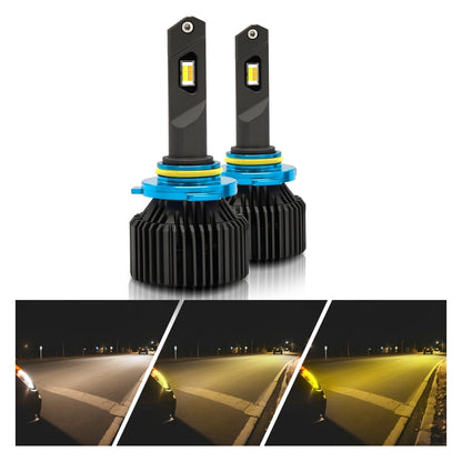 P14 1 Pair 9006 / HB4 DC10-32V / 20W / 6000K / 2000LM IP68 Waterproof Car LED Tri-color Headlight - LED Headlamps by PMC Jewellery | Online Shopping South Africa | PMC Jewellery | Buy Now Pay Later Mobicred