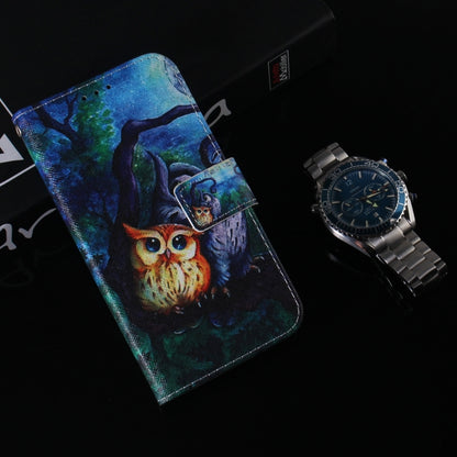 For OPPO Reno11 Global Coloured Drawing Flip Leather Phone Case(Oil Painting Owl) - Reno11 Cases by PMC Jewellery | Online Shopping South Africa | PMC Jewellery | Buy Now Pay Later Mobicred