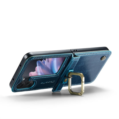 For OPPO Find N2 Flip CaseMe 003 Crazy Horse Texture Leather Phone Case with Ring Holder(Blue) - Find N2 Flip Cases by CaseMe | Online Shopping South Africa | PMC Jewellery