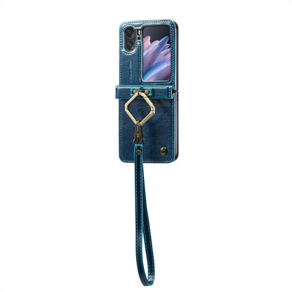 For OPPO Find N2 Flip CaseMe 003 Crazy Horse Texture Leather Phone Case with Ring Holder(Blue) - Find N2 Flip Cases by CaseMe | Online Shopping South Africa | PMC Jewellery