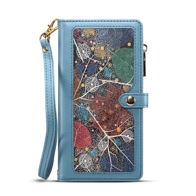 For iPhone 16 Plus ESEBLE Star Series Lanyard Zipper Wallet RFID Leather Case(Blue) - iPhone 16 Plus Cases by ESEBLE | Online Shopping South Africa | PMC Jewellery | Buy Now Pay Later Mobicred