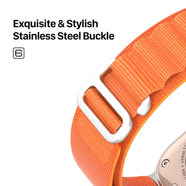 For Apple Watch SE 2022 44mm DUX DUCIS GS Series Nylon Loop Watch Band(Orange) - Watch Bands by DUX DUCIS | Online Shopping South Africa | PMC Jewellery | Buy Now Pay Later Mobicred