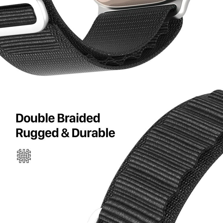 For Apple Watch Series 7 45mm DUX DUCIS GS Series Nylon Loop Watch Band(Black) - Watch Bands by DUX DUCIS | Online Shopping South Africa | PMC Jewellery | Buy Now Pay Later Mobicred