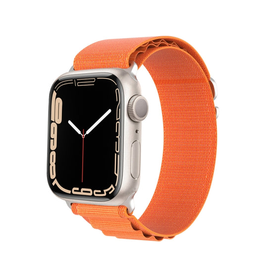 For Apple Watch Series 7 45mm DUX DUCIS GS Series Nylon Loop Watch Band(Orange) - Watch Bands by DUX DUCIS | Online Shopping South Africa | PMC Jewellery | Buy Now Pay Later Mobicred