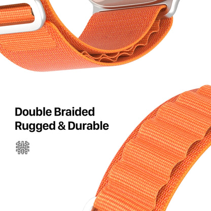 For Apple Watch Series 7 45mm DUX DUCIS GS Series Nylon Loop Watch Band(Orange) - Watch Bands by DUX DUCIS | Online Shopping South Africa | PMC Jewellery | Buy Now Pay Later Mobicred