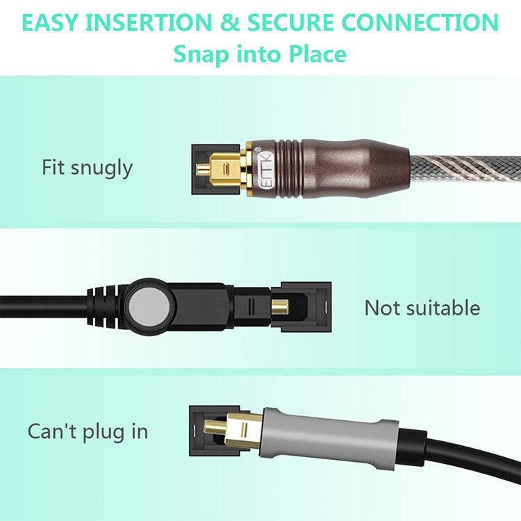 8m EMK OD6.0mm Toslink Square Port to Square Port TV Digital Audio Optical Fiber Connecting Cable - Audio Optical Cables by EMK | Online Shopping South Africa | PMC Jewellery | Buy Now Pay Later Mobicred