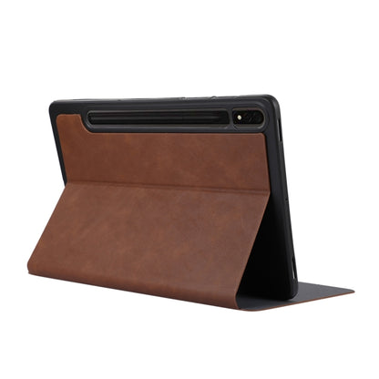 For Samsung Galaxy Tab S9 TPU Flip Tablet Protective Leather Case(Brown) - Galaxy Tab S9 Cases by PMC Jewellery | Online Shopping South Africa | PMC Jewellery | Buy Now Pay Later Mobicred