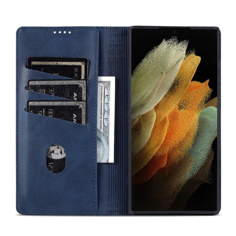 For Samsung Galaxy S24 Ultra 5G AZNS Magnetic Calf Texture Flip Leather Phone Case(Dark Blue) - Galaxy S24 Ultra 5G Cases by AZNS | Online Shopping South Africa | PMC Jewellery | Buy Now Pay Later Mobicred