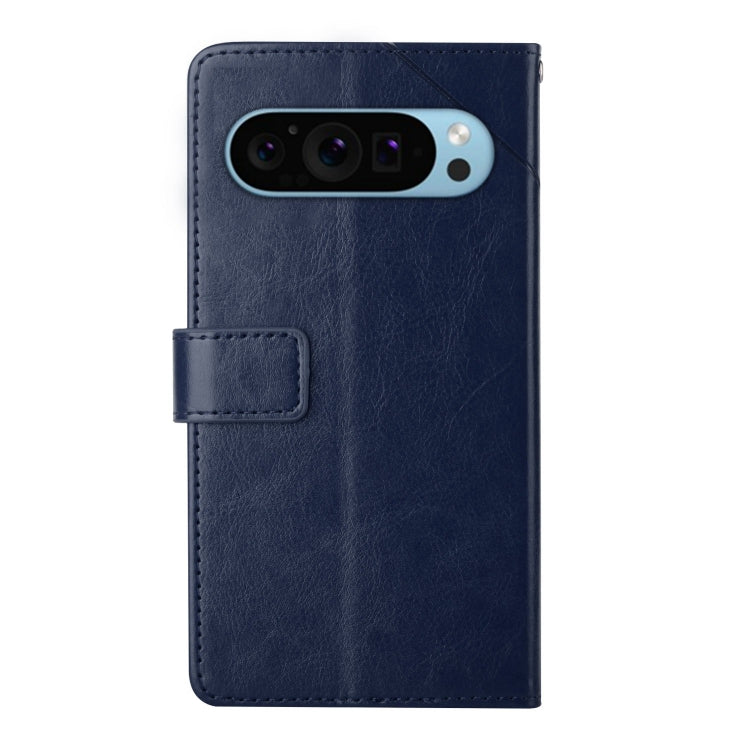 For Google Pixel 9 Pro Y-shaped Pattern Flip Leather Phone Case(Blue) - Google Cases by PMC Jewellery | Online Shopping South Africa | PMC Jewellery | Buy Now Pay Later Mobicred