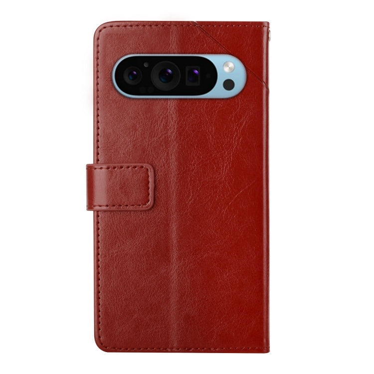 For Google Pixel 9 Pro Y-shaped Pattern Flip Leather Phone Case(Brown) - Google Cases by PMC Jewellery | Online Shopping South Africa | PMC Jewellery | Buy Now Pay Later Mobicred