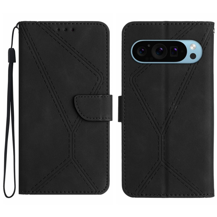 For Google Pixel 9 Pro Stitching Embossed Leather Phone Case(Black) - Google Cases by PMC Jewellery | Online Shopping South Africa | PMC Jewellery | Buy Now Pay Later Mobicred