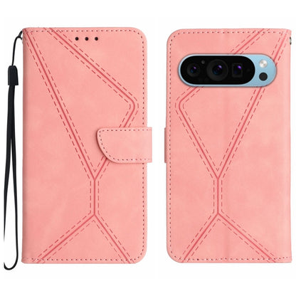 For Google Pixel 9 Stitching Embossed Leather Phone Case(Pink) - Google Cases by PMC Jewellery | Online Shopping South Africa | PMC Jewellery | Buy Now Pay Later Mobicred