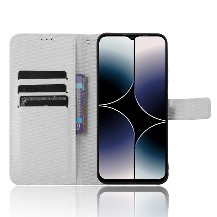 For Ulefone Note 16 Pro Diamond Texture Leather Phone Case(White) - Ulefone Cases by PMC Jewellery | Online Shopping South Africa | PMC Jewellery | Buy Now Pay Later Mobicred