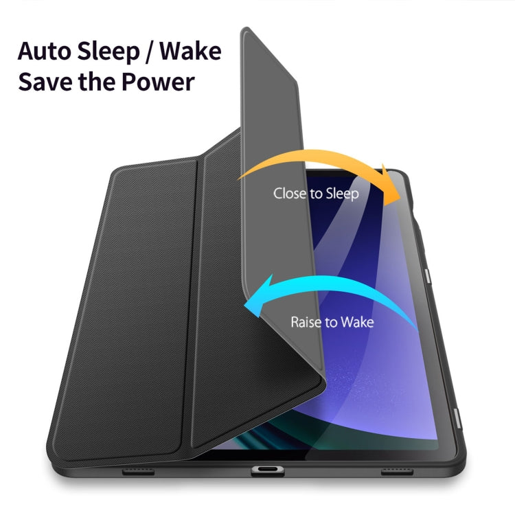 For Samsung Galaxy Tab S9 FE DUX DUCIS TOBY Series Antiskid Leather Tablet Case with Sleep / Wake-up Function(Black) - Galaxy Tab S9 FE by DUX DUCIS | Online Shopping South Africa | PMC Jewellery | Buy Now Pay Later Mobicred