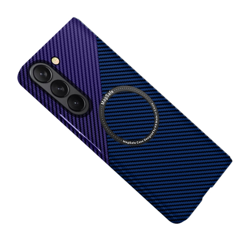 For Samsung Galaxy Z Fold5 Carbon Fiber Texture MagSafe Magnetic Phone Case(Blue Purple) - Galaxy Z Fold5 Cases by PMC Jewellery | Online Shopping South Africa | PMC Jewellery