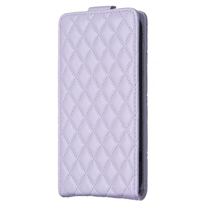 For iPhone 16 Pro Diamond Lattice Vertical Flip Leather Phone Case(Purple) - iPhone 16 Pro Cases by PMC Jewellery | Online Shopping South Africa | PMC Jewellery | Buy Now Pay Later Mobicred