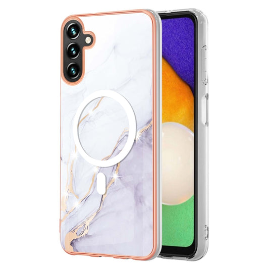 For Samsung Galaxy A34 5G Marble Pattern Dual-side IMD Magsafe TPU Phone Case(White 006) - Galaxy Phone Cases by PMC Jewellery | Online Shopping South Africa | PMC Jewellery