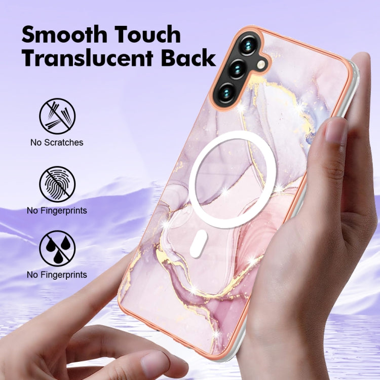 For Samsung Galaxy A54 5G Marble Pattern Dual-side IMD Magsafe TPU Phone Case(Rose Gold 005) - Galaxy Phone Cases by PMC Jewellery | Online Shopping South Africa | PMC Jewellery