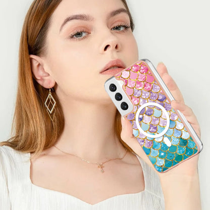 For Samsung Galaxy S22 5G Marble Pattern Dual-side IMD Magsafe TPU Phone Case(Colorful Scales) - Galaxy S22 5G Cases by PMC Jewellery | Online Shopping South Africa | PMC Jewellery