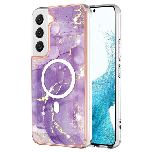 For Samsung Galaxy S22+ 5G Marble Pattern Dual-side IMD Magsafe TPU Phone Case(Purple 002) - Galaxy S22+ 5G Cases by PMC Jewellery | Online Shopping South Africa | PMC Jewellery | Buy Now Pay Later Mobicred