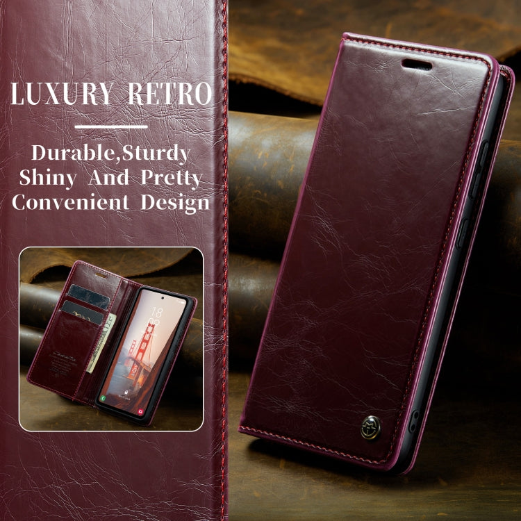 For Samsung Galaxy S23 FE CaseMe-003 PU + PC Business Style Crazy Horse Texture Leather Phone Case(Mulberry Red) - Galaxy S23 FE 5G Cases by CaseMe | Online Shopping South Africa | PMC Jewellery | Buy Now Pay Later Mobicred