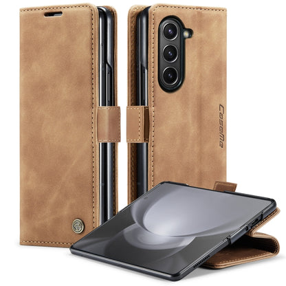 For Samsung Galaxy Z Fold5 CaseMe-013 Multifunctional Retro Frosted Leather Phone Case(Brown) - Galaxy Z Fold5 Cases by CaseMe | Online Shopping South Africa | PMC Jewellery | Buy Now Pay Later Mobicred