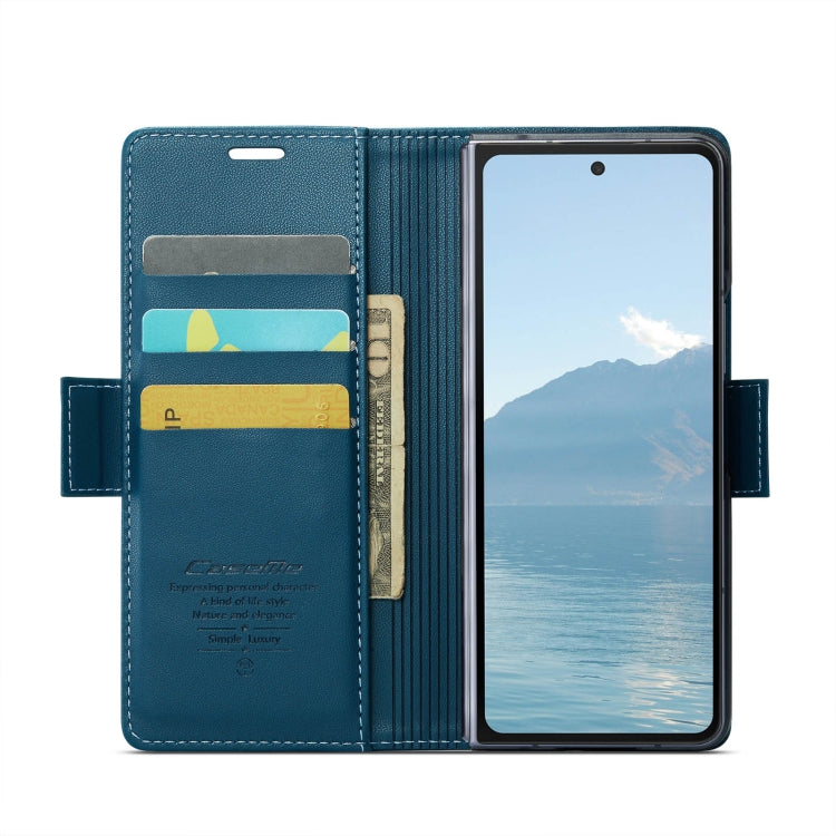 For Samsung Galaxy Z Fold6 5G CaseMe 023 Butterfly Buckle Litchi Texture RFID Anti-theft Leather Phone Case(Blue) - Galaxy Z Fold6 5G Cases by CaseMe | Online Shopping South Africa | PMC Jewellery | Buy Now Pay Later Mobicred