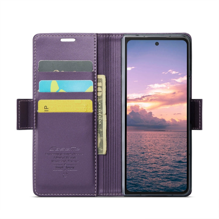 For Samsung Galaxy Z Fold6 5G CaseMe 023 Butterfly Buckle Litchi Texture RFID Anti-theft Leather Phone Case(Pearly Purple) - Galaxy Z Fold6 5G Cases by CaseMe | Online Shopping South Africa | PMC Jewellery | Buy Now Pay Later Mobicred