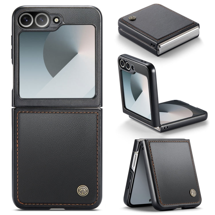 For Samsung Galaxy Z Flip6 5G CaseMe 023 Butterfly Buckle Litchi Texture RFID Anti-theft Leather Phone Case(Black) - Galaxy Z Flip6 5G Cases by CaseMe | Online Shopping South Africa | PMC Jewellery | Buy Now Pay Later Mobicred