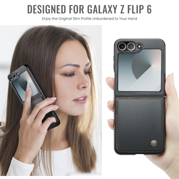 For Samsung Galaxy Z Flip6 5G CaseMe 023 Butterfly Buckle Litchi Texture RFID Anti-theft Leather Phone Case(Black) - Galaxy Z Flip6 5G Cases by CaseMe | Online Shopping South Africa | PMC Jewellery | Buy Now Pay Later Mobicred