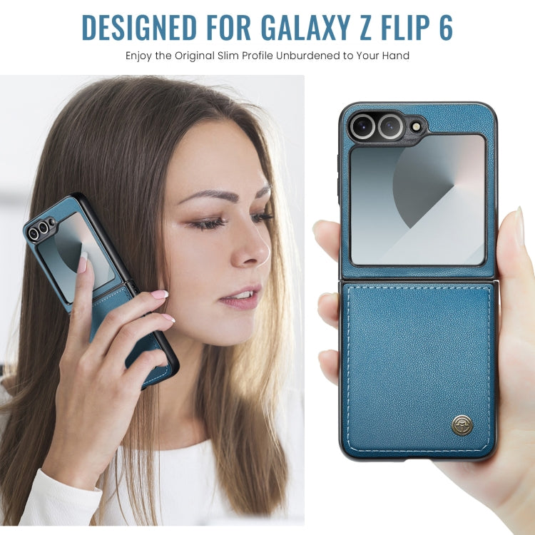 For Samsung Galaxy Z Flip6 5G CaseMe 023 Butterfly Buckle Litchi Texture RFID Anti-theft Leather Phone Case(Blue) - Galaxy Z Flip6 5G Cases by CaseMe | Online Shopping South Africa | PMC Jewellery | Buy Now Pay Later Mobicred