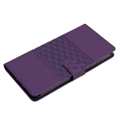 For iPhone 16 Diamond Embossed Skin Feel Leather Phone Case(Purple) - iPhone 16 Cases by PMC Jewellery | Online Shopping South Africa | PMC Jewellery | Buy Now Pay Later Mobicred