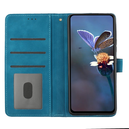 For iPhone 16 Plus Flower Embossing Pattern Leather Phone Case(Blue) - iPhone 16 Plus Cases by PMC Jewellery | Online Shopping South Africa | PMC Jewellery | Buy Now Pay Later Mobicred