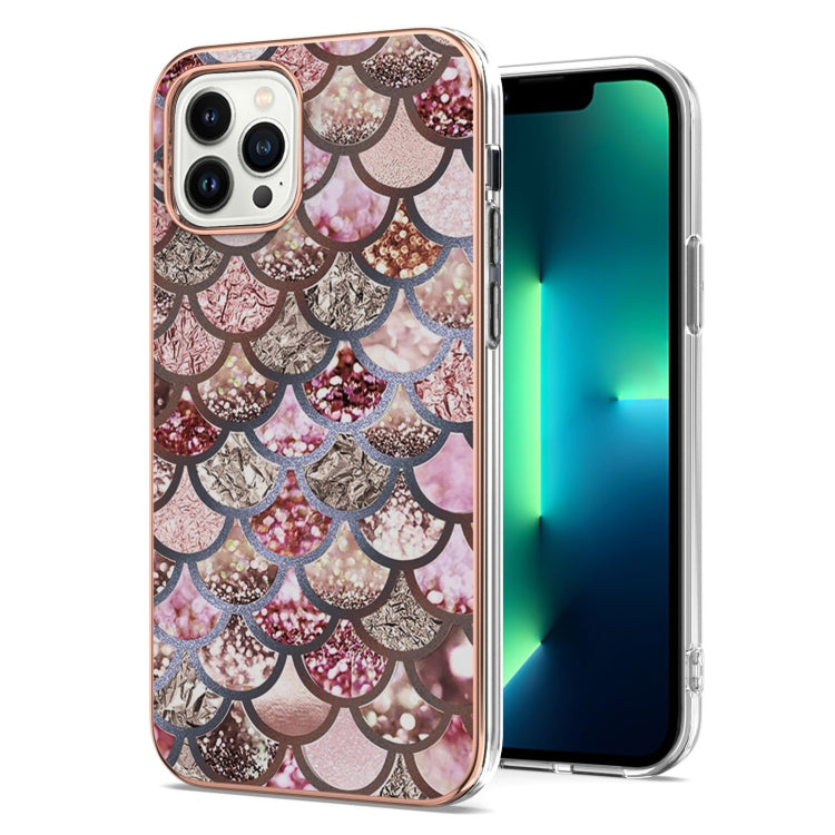 For iPhone 16 Pro Max Electroplating Pattern IMD TPU Shockproof Case(Pink Scales) - iPhone 16 Pro Max Cases by PMC Jewellery | Online Shopping South Africa | PMC Jewellery | Buy Now Pay Later Mobicred