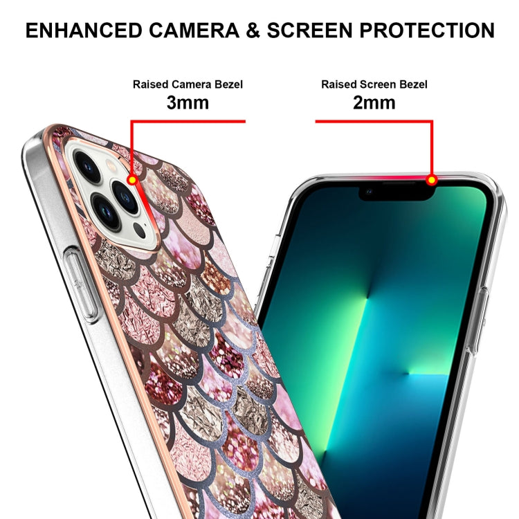 For iPhone 16 Pro Max Electroplating Pattern IMD TPU Shockproof Case(Pink Scales) - iPhone 16 Pro Max Cases by PMC Jewellery | Online Shopping South Africa | PMC Jewellery | Buy Now Pay Later Mobicred