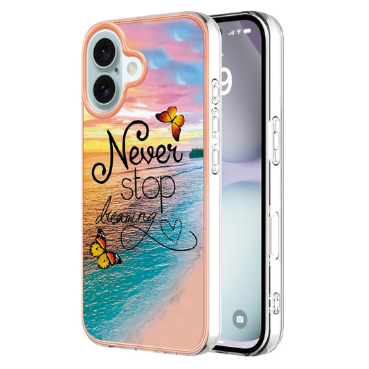 For iPhone 16 Plus Electroplating Pattern IMD TPU Shockproof Case(Dream Chasing Butterfly) - iPhone 16 Plus Cases by PMC Jewellery | Online Shopping South Africa | PMC Jewellery | Buy Now Pay Later Mobicred