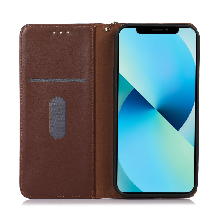 For Samsung Galaxy S24 KHAZNEH Nappa Top Layer Cowhide Leather Phone Case(Brown) - Galaxy Phone Cases by PMC Jewellery | Online Shopping South Africa | PMC Jewellery | Buy Now Pay Later Mobicred