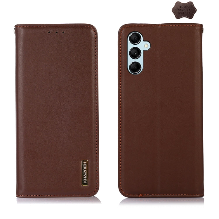 For Samsung Galaxy S24+ KHAZNEH Nappa Top Layer Cowhide Leather Phone Case(Brown) - Galaxy Phone Cases by PMC Jewellery | Online Shopping South Africa | PMC Jewellery | Buy Now Pay Later Mobicred