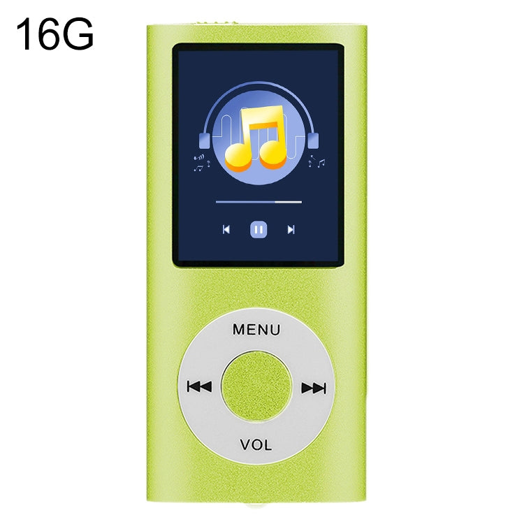 1.8 inch TFT Screen Metal MP4 Player With 16G TF Card+Earphone+Cable(Green) - MP4 Player by PMC Jewellery | Online Shopping South Africa | PMC Jewellery | Buy Now Pay Later Mobicred