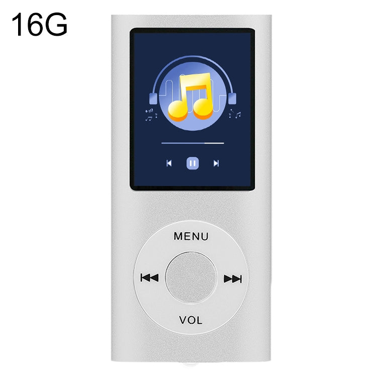 1.8 inch TFT Screen Metal MP4 Player With 16G TF Card+Earphone+Cable(Silver) - MP4 Player by PMC Jewellery | Online Shopping South Africa | PMC Jewellery | Buy Now Pay Later Mobicred