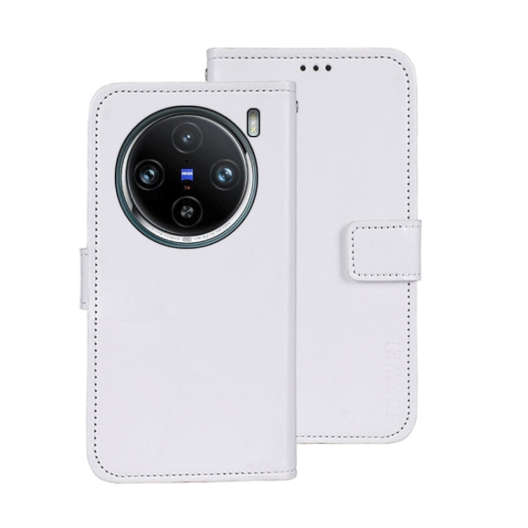 For vivo X100 Pro idewei Crazy Horse Texture Leather Phone Case(White) - X100 Pro Cases by idewei | Online Shopping South Africa | PMC Jewellery | Buy Now Pay Later Mobicred