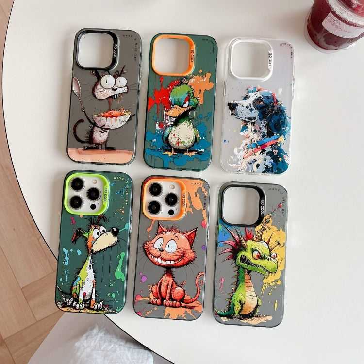 For iPhone 16 Animal Pattern Oil Painting Series PC + TPU Phone Case(Astronaut) - iPhone 16 Cases by PMC Jewellery | Online Shopping South Africa | PMC Jewellery | Buy Now Pay Later Mobicred