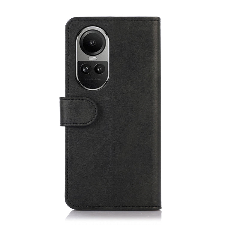 For OPPO Reno10 / Reno10 Pro Global Cow Texture Flip Leather Phone Case(Black) - OPPO Cases by PMC Jewellery | Online Shopping South Africa | PMC Jewellery | Buy Now Pay Later Mobicred