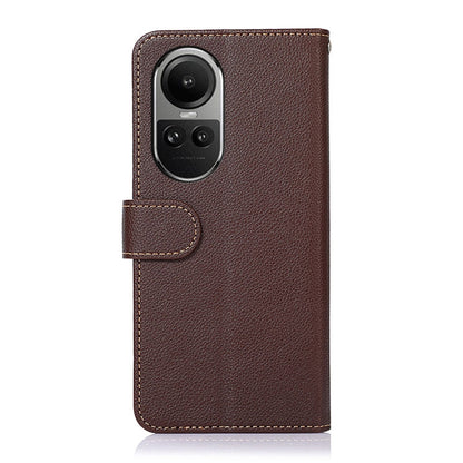 For OPPO Reno10 / Reno10 Pro Global KHAZNEH Litchi Texture Leather RFID Phone Case(Brown) - OPPO Cases by PMC Jewellery | Online Shopping South Africa | PMC Jewellery | Buy Now Pay Later Mobicred
