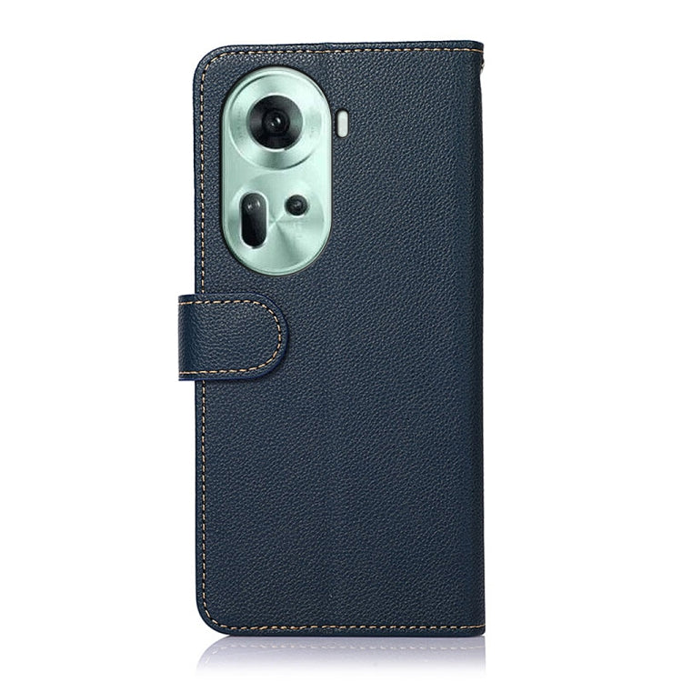 For OPPO Reno11 5G Global KHAZNEH Litchi Texture Leather RFID Phone Case(Blue) - Reno11 Cases by PMC Jewellery | Online Shopping South Africa | PMC Jewellery | Buy Now Pay Later Mobicred