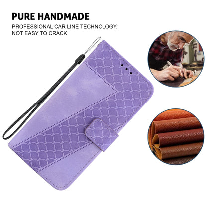 For iPhone 16 Pro Seven-shaped Embossed Leather Phone Case(Purple) - iPhone 16 Pro Cases by PMC Jewellery | Online Shopping South Africa | PMC Jewellery | Buy Now Pay Later Mobicred