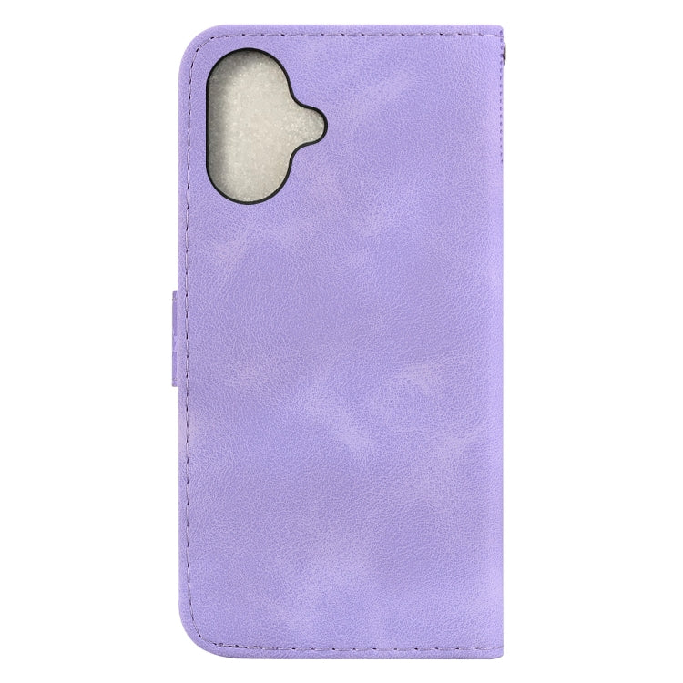 For iPhone 16 Plus Seven-shaped Embossed Leather Phone Case(Purple) - iPhone 16 Plus Cases by PMC Jewellery | Online Shopping South Africa | PMC Jewellery | Buy Now Pay Later Mobicred