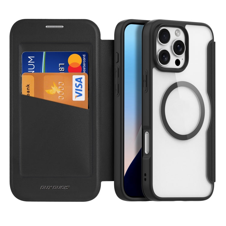 For iPhone 16 Pro DUX DUCIS Skin X Pro Series Magsafe PC + TPU Phone Leather Case(Black) - iPhone 16 Pro Cases by DUX DUCIS | Online Shopping South Africa | PMC Jewellery | Buy Now Pay Later Mobicred