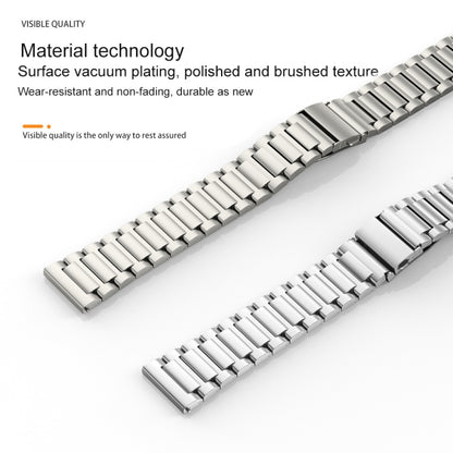 22mm Three Strains Jump Buckle Titanium Metal Watch Band(Black) - Watch Bands by PMC Jewellery | Online Shopping South Africa | PMC Jewellery