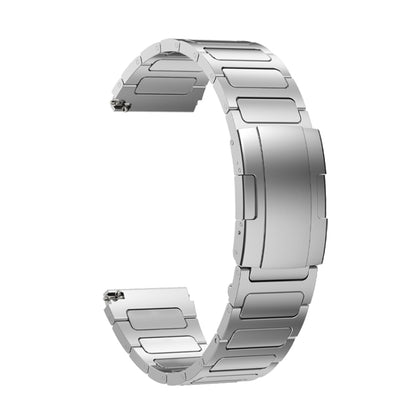 22mm Three Strains Uplift Turtle Buckle Titanium Metal Watch Band(Silver) - Watch Bands by PMC Jewellery | Online Shopping South Africa | PMC Jewellery